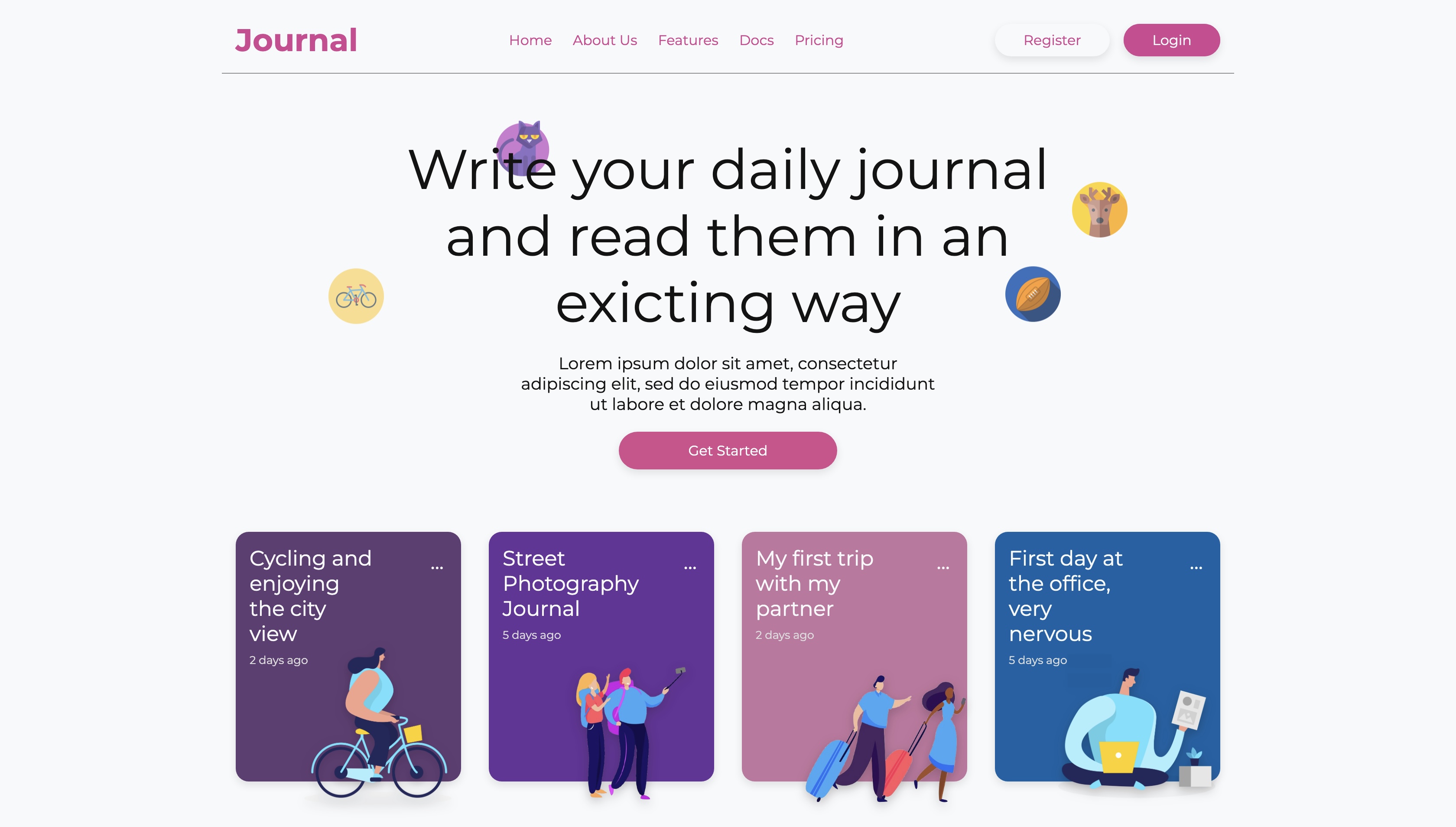 A Preview of the landing page